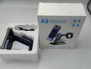 Spark hand 4-in-1 magnetic wireless charger with phone, watch, and earbuds charging stand and box